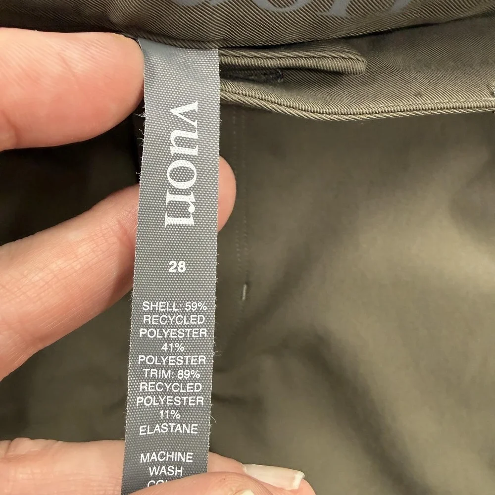 Vuori Pants Mens 28x30 (Fits 30/30) Green Slim Fit Stretch Performance Chino.